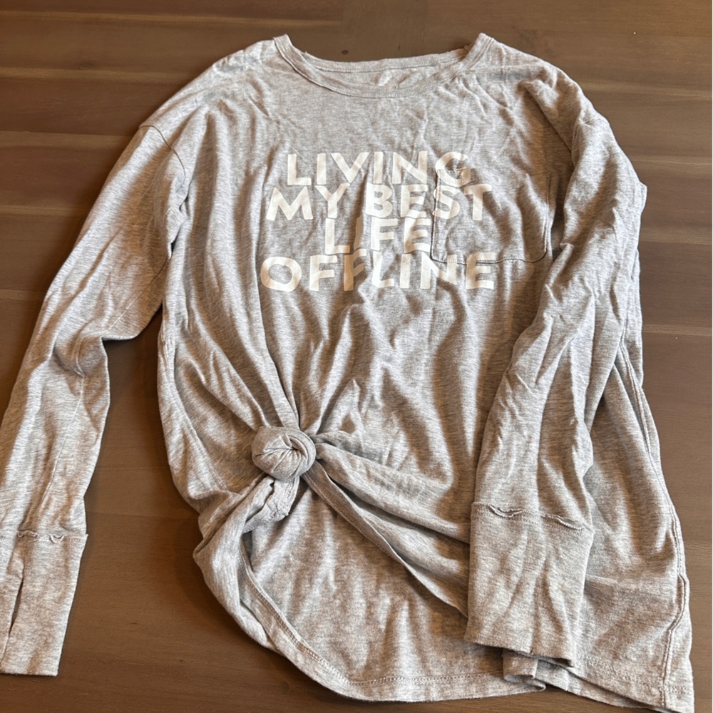 Aerie Heather Gray Long Sleeve Top